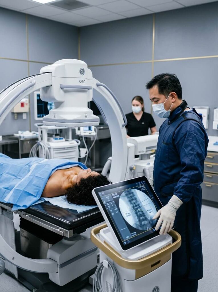 Advanced, non-surgical cervical spine treatments and migraine solutions utilizing precise image-guided fluoroscopy.