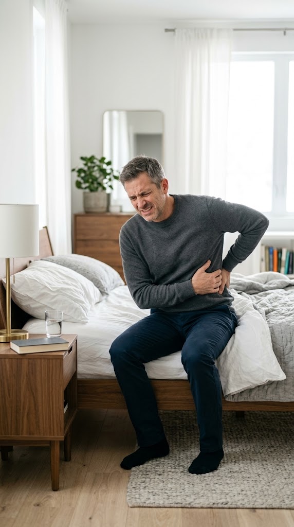 Man Experiencing Acute Mid-Back and Thoracic Pain